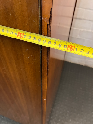 Vintage Wavy Wardrobe - One Leg Damaged - Needs Repair - 2ndhandwarehouse.com