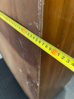 Vintage Wavy Wardrobe - One Leg Damaged - Needs Repair - 2ndhandwarehouse.com