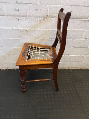 Vintage Wood Dining Chair with Caned Seat - Minor Wear - PRICE DROP