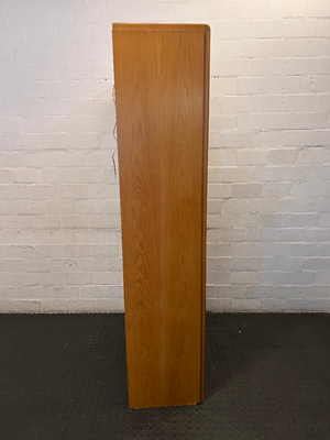 Vintage Wood Finish Display Cabinet with Drinks Flap - Good Condition - 2ndhandwarehouse.com
