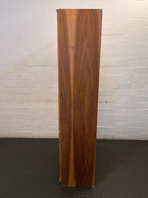 Vintage Wood Finish Display Cabinet with Drinks Flap - Good Condition - 2ndhandwarehouse.com