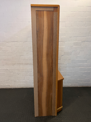 Vintage Wood Finish Display Cabinet with Drinks Flap - Good Condition - 2ndhandwarehouse.com