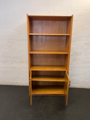 Vintage Wood Grain Wall Unit with Bottom Cabinet - 100cm - 2ndhandwarehouse.com