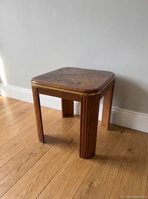 Vintage Wood Side Table - Broken Leg & Finish Wear for Restoration - 2ndhandwarehouse.com