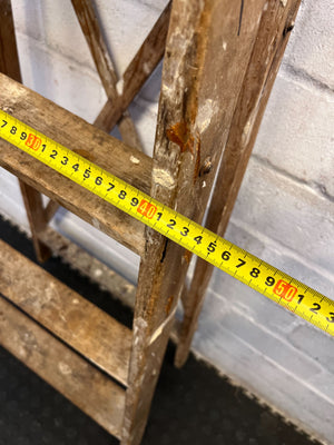 Vintage Wooden A-Frame Ladder – Rustic Charm with Minor Wear