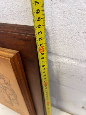 Vintage Wooden Family Crest Plaque - Basson Engraving