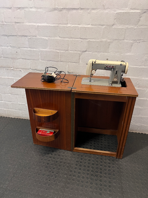 Vintage Wooden Sewing Machine Cabinet — Loose Cable Connection and Loose Stitching