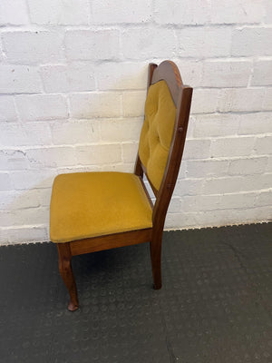 Vintage Yellow Upholstered Dining Chair with Wooden Frame - PRICE DROP - 2ndhandwarehouse.com