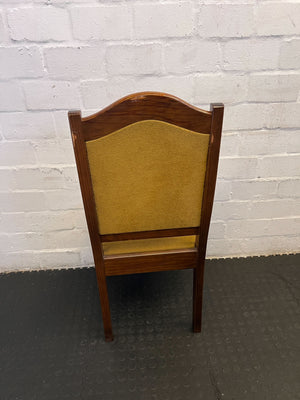 Vintage Yellow Upholstered Dining Chair with Wooden Frame - PRICE DROP - 2ndhandwarehouse.com