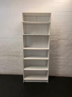 White 6-Shelf Builders Bookcase — Used; Fair C - 2ndhandwarehouse.com