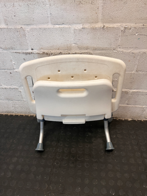 White Adjustable Shower Chair - Fair Condition with Soap Residue - 2ndhandwarehouse.com