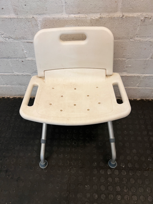 White Adjustable Shower Chair - Fair Condition with Soap Residue - 2ndhandwarehouse.com