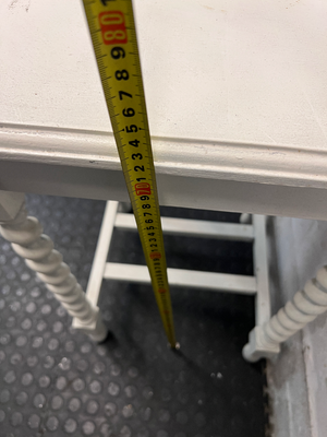 White Side Table with Barley Twist Legs — Fair Condition with Visible Wear