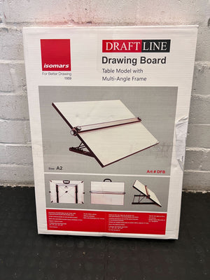 White Drawing Board with Straight-Edge Acrylic Ruler & Rubber Grip