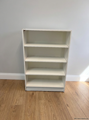 White Four-Shelf Bookcase — Structural Damage; Unable to Stand I - 2ndhandwarehouse.com