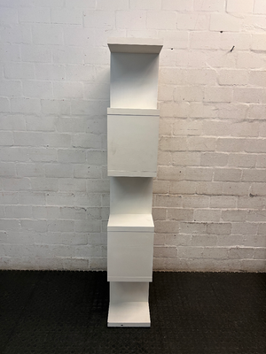 White Geometric S-Shaped Wooden Bookshelf — Good Working Order