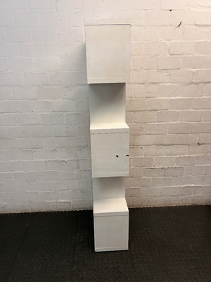 White Geometric S-Shaped Wooden Bookshelf — Good Working Order