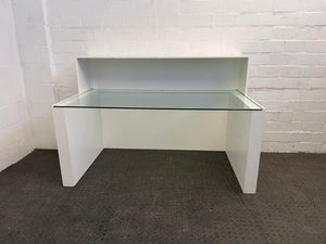 White Glass Top Reception Desk