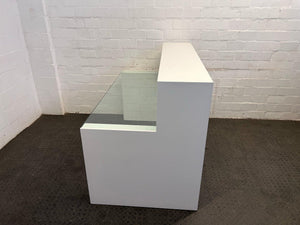 White Glass Top Reception Desk