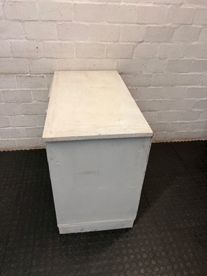 White Hardwood Cupboard and Drawer Unit — Fair Condition