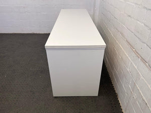 White Office Desk with Three Drawer Credenza