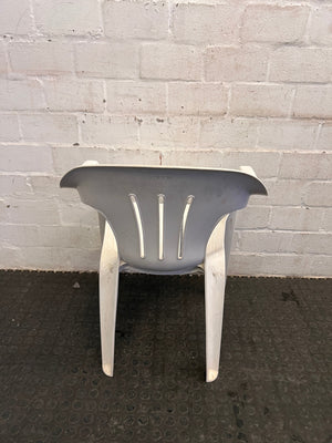 White Plastic Outdoor Chairs(Scuff Marks)