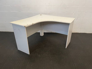 White Simple L Shape Desk No Drawers - PRICE DROP