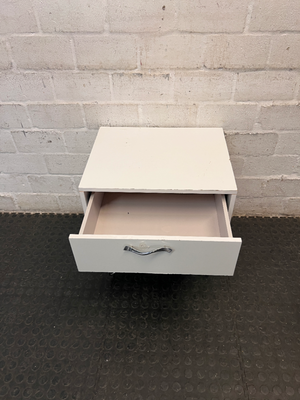 White Single Drawer Pedestal with Hairpin Legs