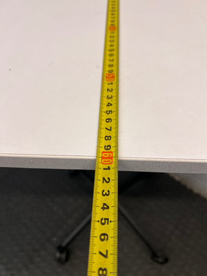 White Square Mobile Utility Table on Wheels — Fair Used Condition