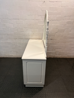 White Arched Mirror Wooden Dressing Table — Good Working Order