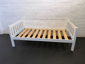 White Wooden Single Bed Frame with Slats β Minor Marks - REDUCED