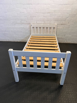 White Wooden Single Bed Frame with Slats β Minor Marks - REDUCED