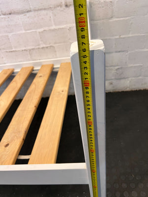 White Wooden Single Bed Frame with Slats β Minor Marks - REDUCED