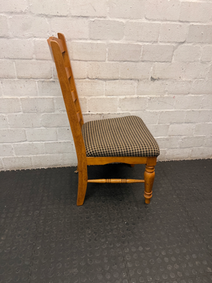 Wood Ladder-Back Dining Chair with Upholstered Seat - 2ndhandwarehouse.com