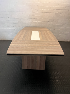 Wood-Look Boardroom Table with Centre Inlay — Good Working Order - 2ndhandwarehouse.com