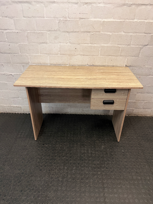 Wood-Look Office Desk with Two Drawers — Well Used Condition