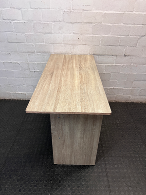 Wood-Look Office Desk with Two Drawers — Well Used Condition