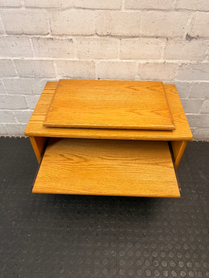 Wood-Look TV Trolley with Swivel Top and Shelving — Fair Used C - 2ndhandwarehouse.com