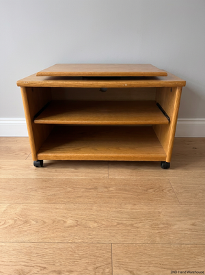 Wood-Look TV Trolley with Swivel Top and Shelving — Fair Used C - 2ndhandwarehouse.com