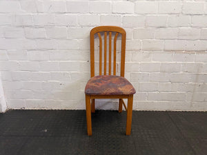 Wooden Frame & Printed Cushioned Dining Room Chair