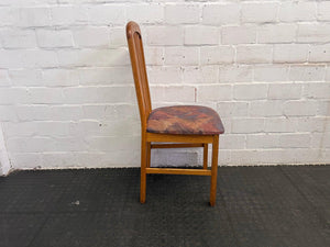 Wooden Frame & Printed Cushioned Dining Room Chair