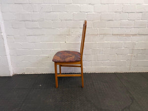 Wooden Frame & Printed Cushioned Dining Room Chair