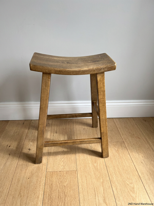 Wooden Saddle Style Bar Stool — Clean Pre-owned Condition - 2ndhandwarehouse.com