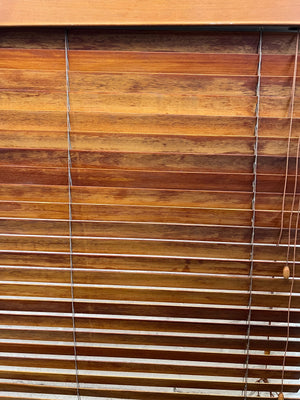 Wooden Venetian Blinds - Rich Brown, 100% Wood - 115cm wide