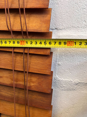 Wooden Venetian Blinds - Rich Brown, 100% Wood - 115cm wide