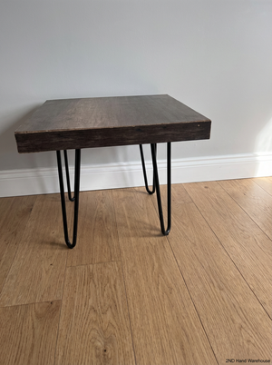 Industrial Style Side Table with Hairpin Legs - Damage to Leg - 2ndhandwarehouse.com