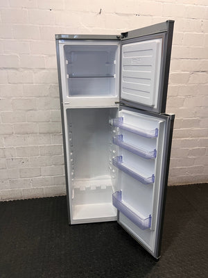 Silver Defy Top Freezer Fridge — Working Well; Well Used Exterior – back view