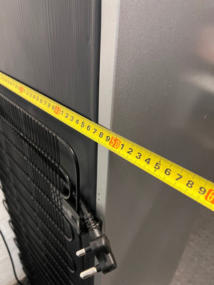 Silver Defy Top Freezer Fridge — Working Well; Well Used Exterior – depth measurement