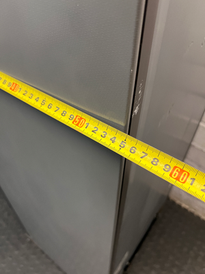 Hisense Silver Fridge Freezer with Water Dispenser — Working Well; Missing Freezer Baskets – width measurement