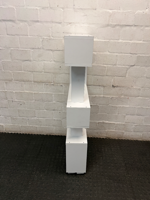 Modern White Zigzag Display Shelf — Used; Fair Condition – side view